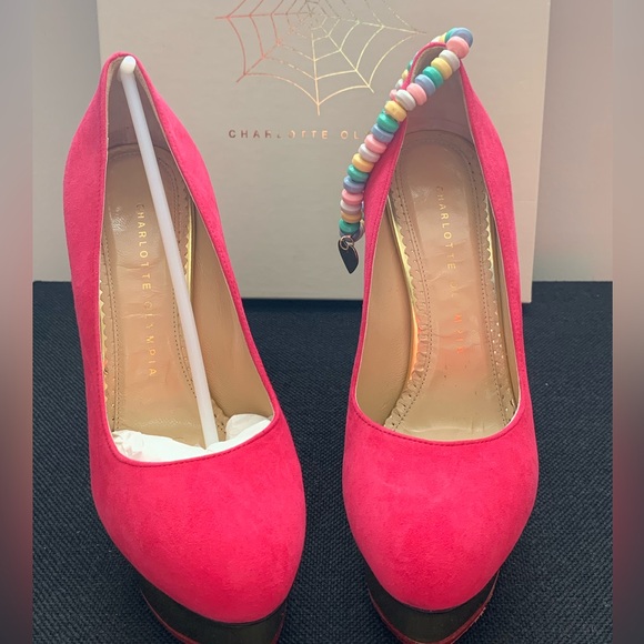 Reddish pink heels . Size 36 1/2 - Picture 3 of 3